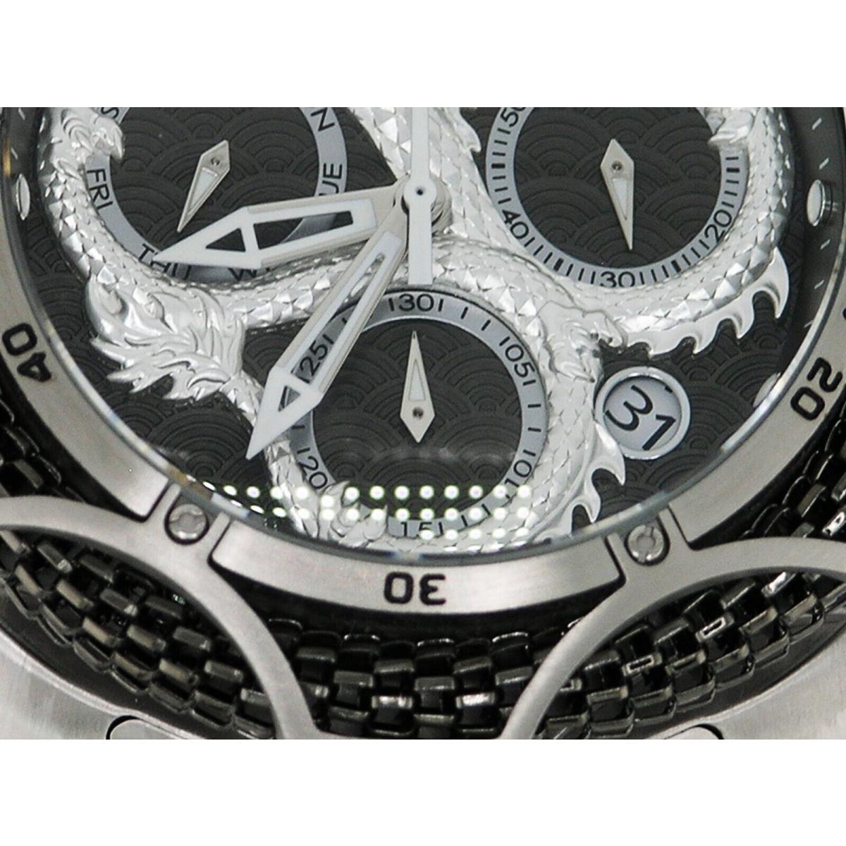 Invicta watch Reserve - Dial: Black, Band: Silver, Bezel: Silver
