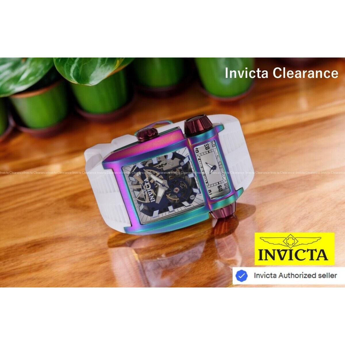 Invicta Men`s Akula Swiss Automatic Dual Dial Silicone Band 43mm Burgundy Watch