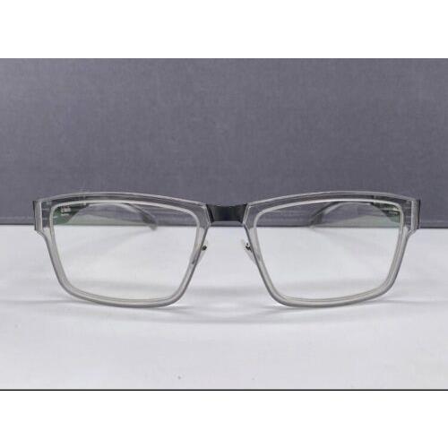 Ic Berlin Eyeglasses Frames Silver Transparent Gun Rectangular Igor R Size 54