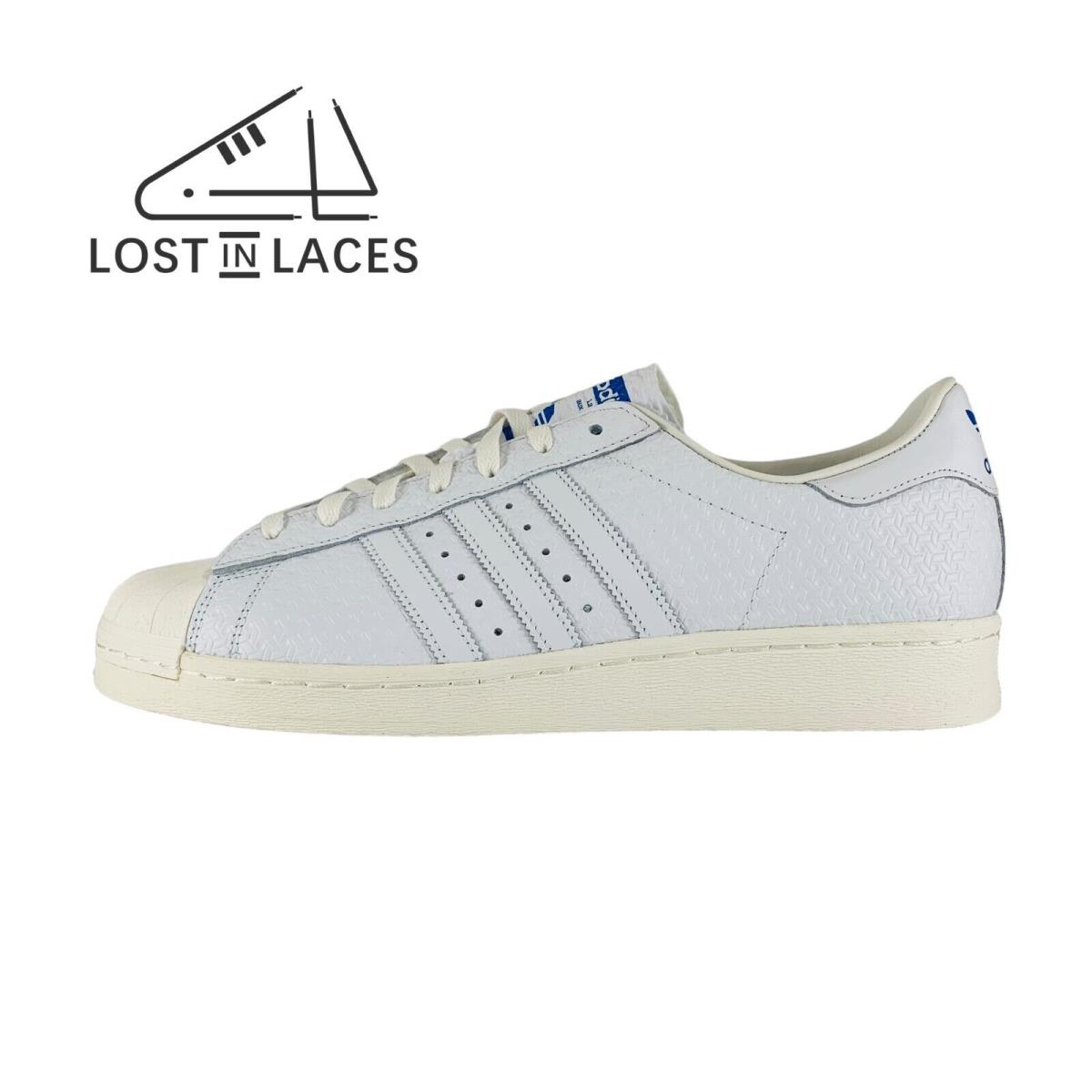Adidas Superstar 82 White Blue Sneakers Men`s Shoes HP2183 - White