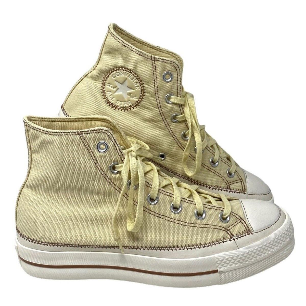 Converse Ctas Lift Hi Canvas Platform Sesame Skate Shoes Women Sneakers A04659C