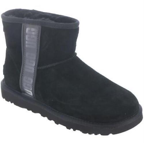 Ugg Womens Classic Mini Suede Fur Lined Cozy Ankle Boots Shoes Bhfo 6467 - Black