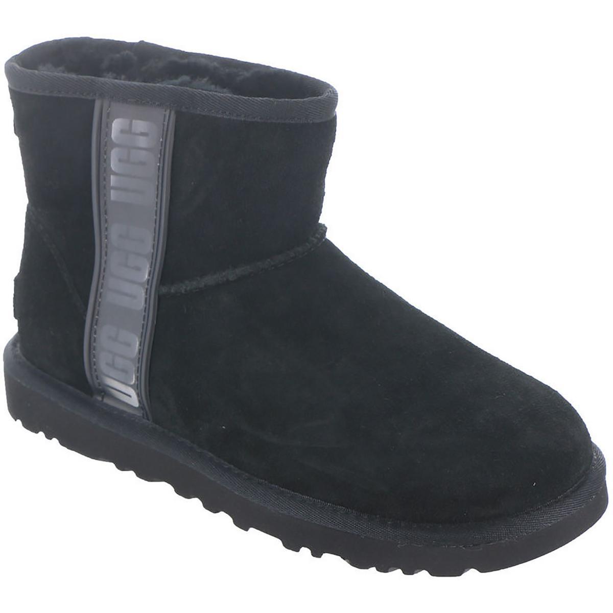 Ugg Womens Classic Mini Suede Fur Lined Cozy Ankle Boots Shoes Bhfo 6467 Black