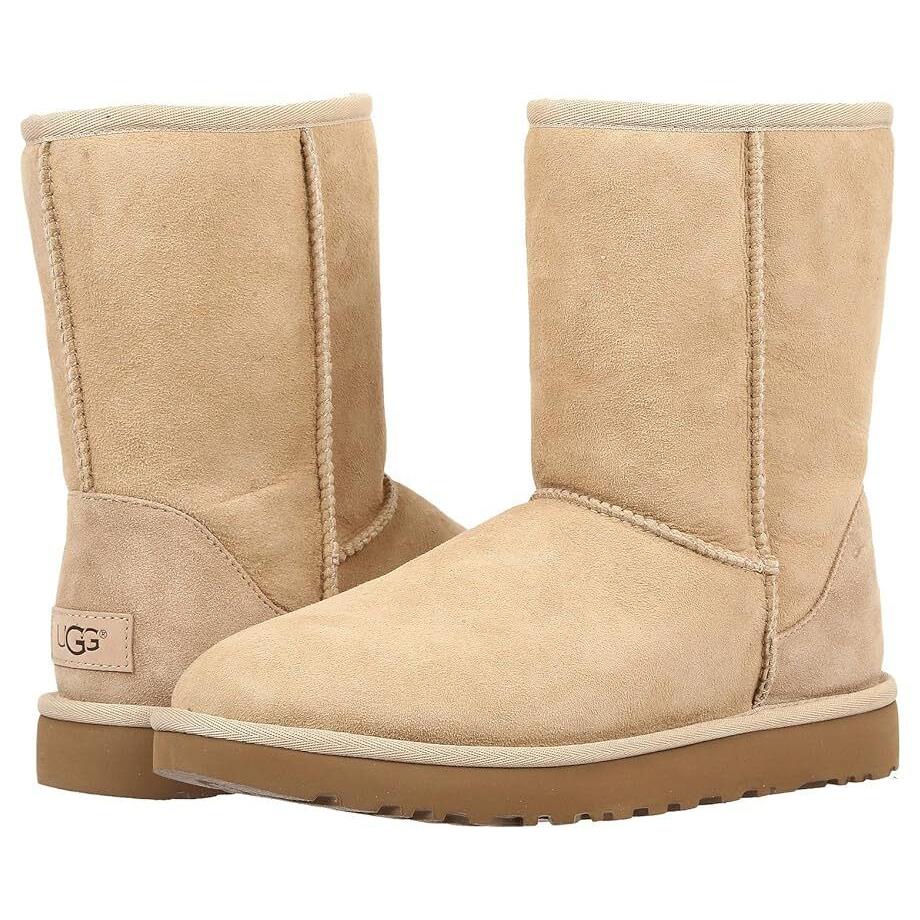 Women`s Shoes Ugg Classic Short II Mid-calf Sheepskin Boots 1016223 Sand