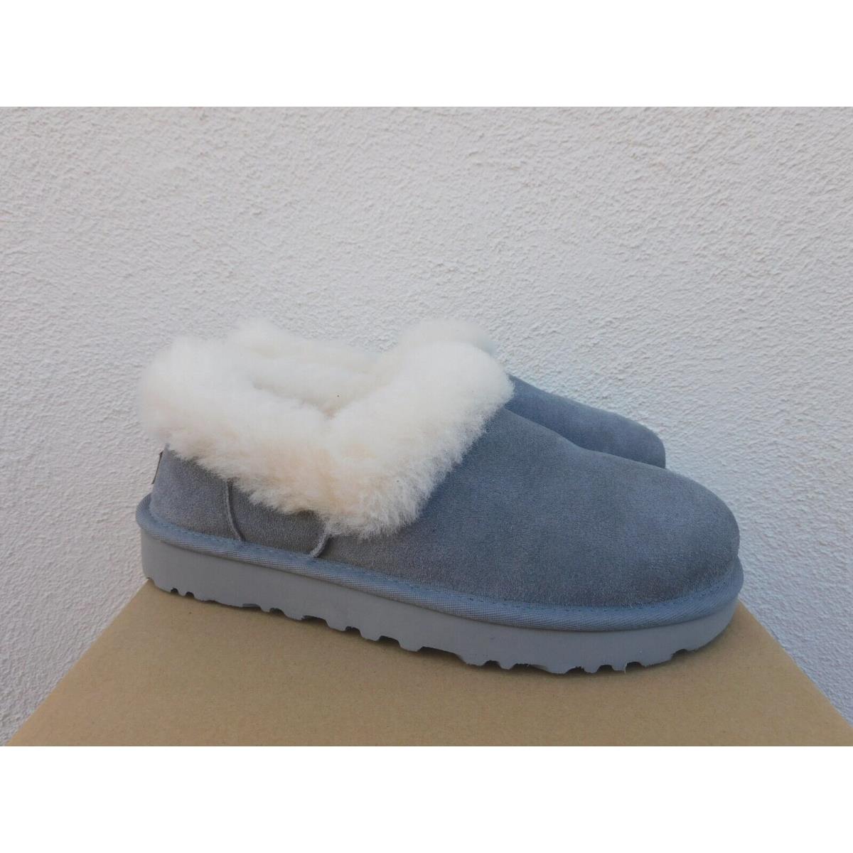 Ugg Nita Grey Heather Suede/ Wool Cuff Slippers Shoes Women US 7/ Eur 38