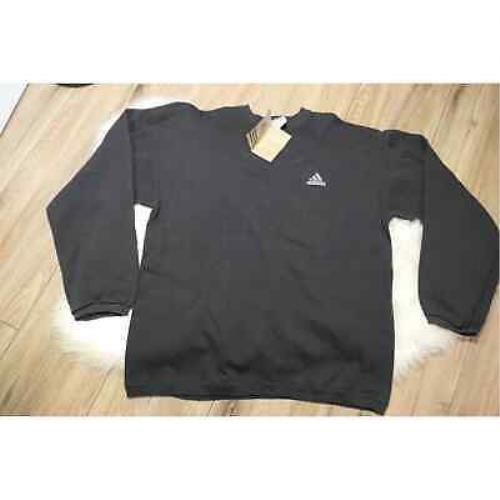 90s Adidas Vintage Crewneck Black Sweatshirt Men Small Cotton/poly Blend Usa