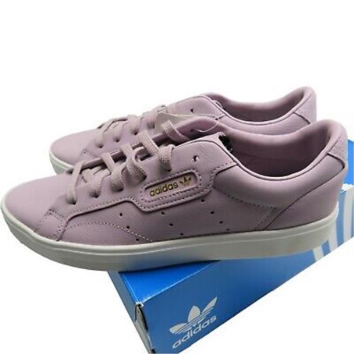 Adidas Women`s Sleek W Sneaker Purple EE8277 Size: 8.5 - Purple