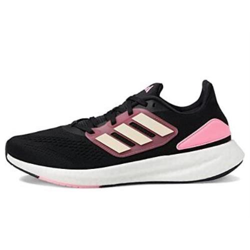 Adidas Women`s Pureboost 22 Running Shoe Black/bliss Orange/pink Strata 9