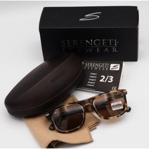 Serengeti Tortoise Sunglasses Leonardo 8156 Photochromic Polarized Brown Lenses - Frame: , Lens: Brown