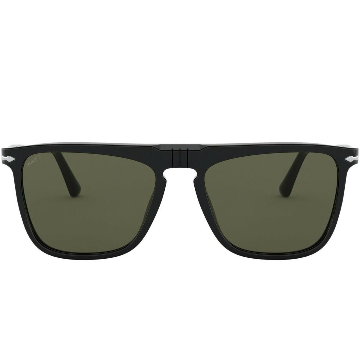 Persol Icona PO 3225S Black/grey Green Polarized 95/58 Sunglasses