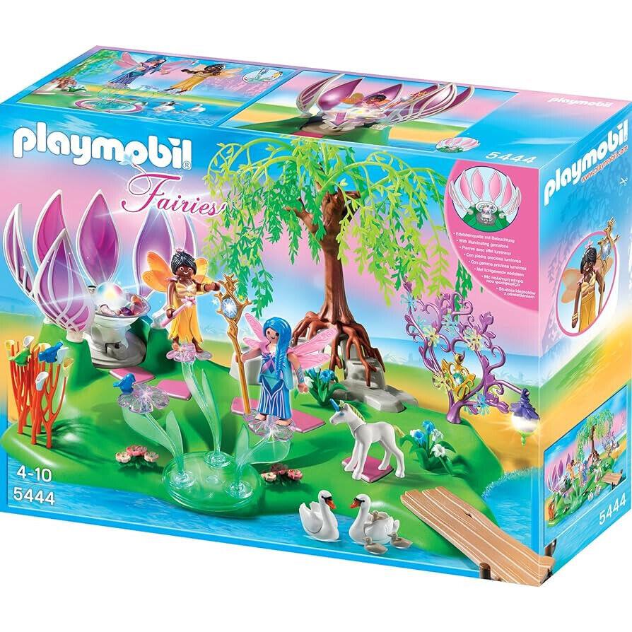 Playmobil 5444 Fairy Island w/ Magic Gemstone Source Jewel Fountain Light Up