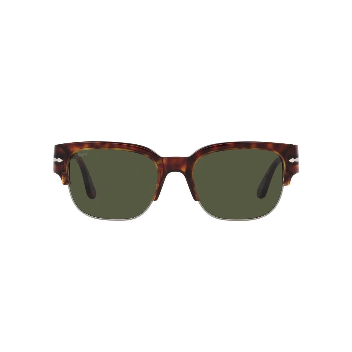 Persol Tom PO 3319S Havana/green 24/31 Sunglasses - Frame: Havana, Lens: Green