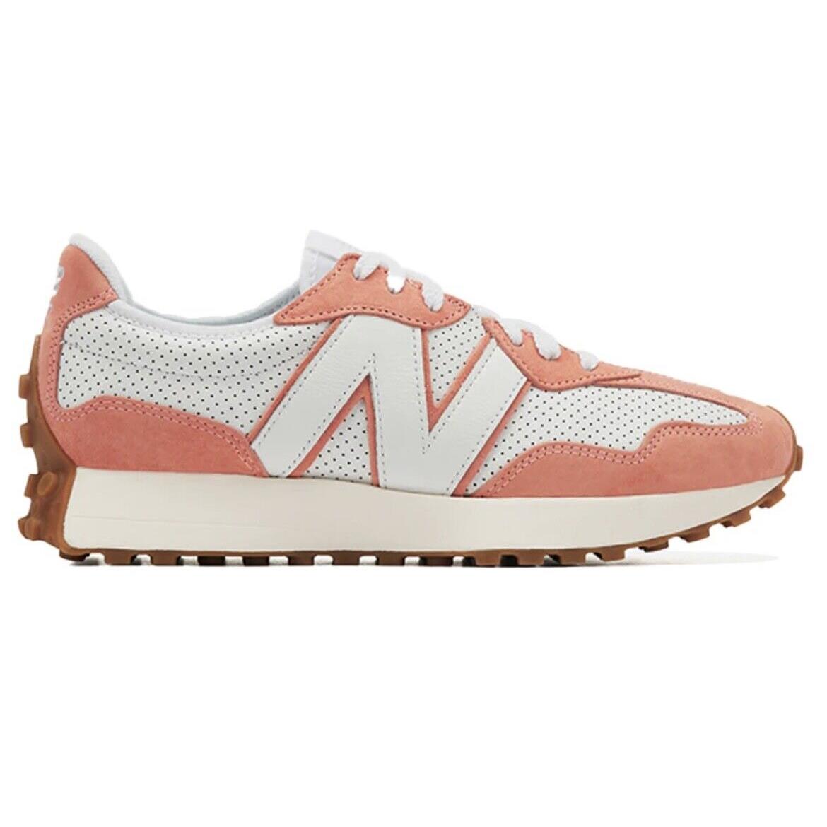 New Balance 327 Men Casual Retro Lifestyle Shoe Pink White Trainer Sneaker New