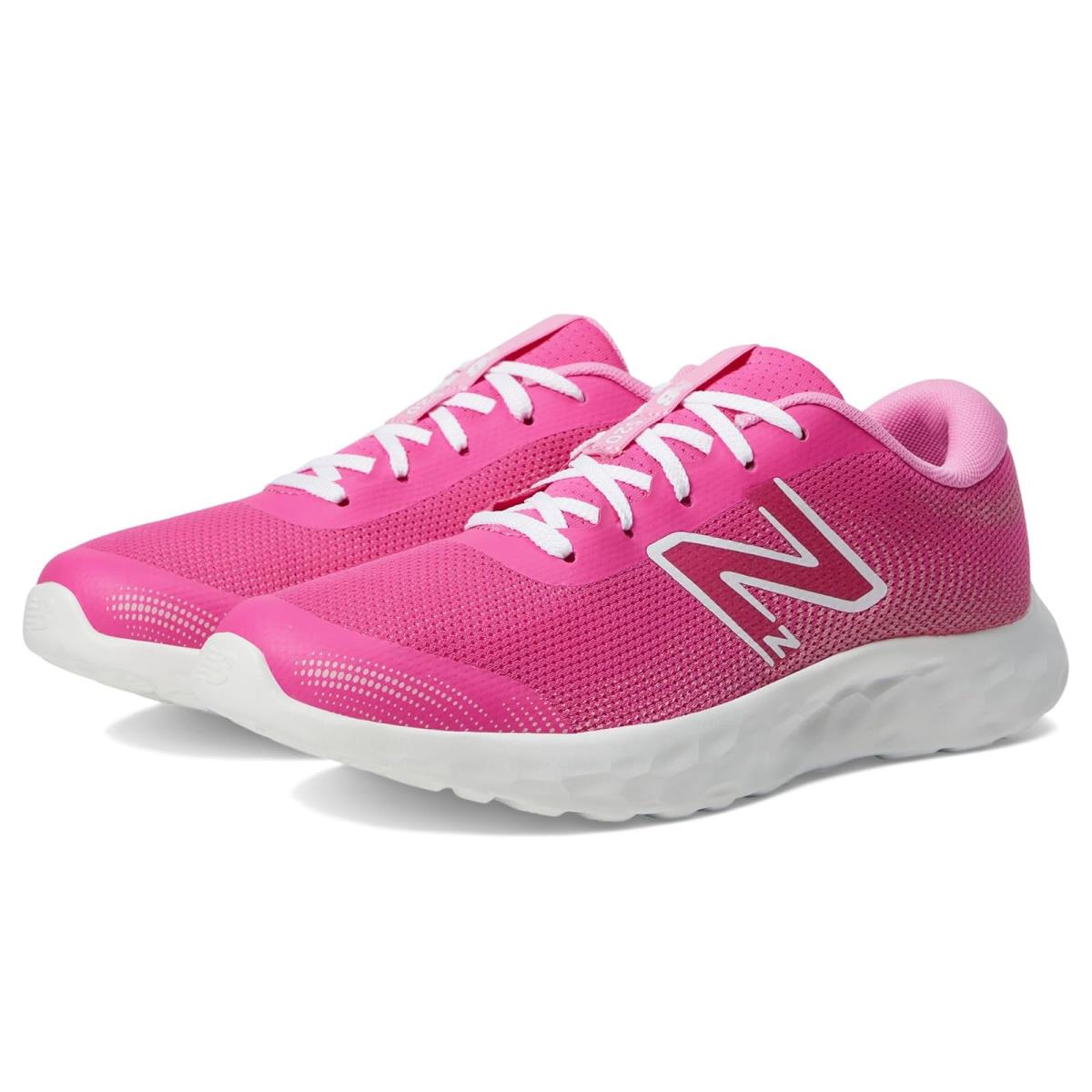 Girl`s Sneakers Athletic Shoes New Balance Kids 520v8 Big Kid Hi-Pink/White