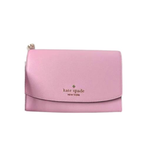 Kate Spade Carson Saffiano Leather Convertible Crossbody Bag Quartz Pink New