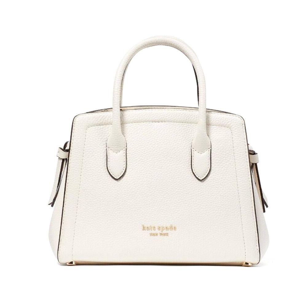 New Kate Spade Knott Pebble Leather Mini Satchel Cream