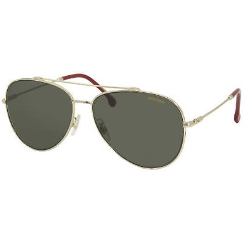 Carrera 183/F/S O63QT Sunglasses Men`s Gold-havana Red/green Lenses Pilot 62mm