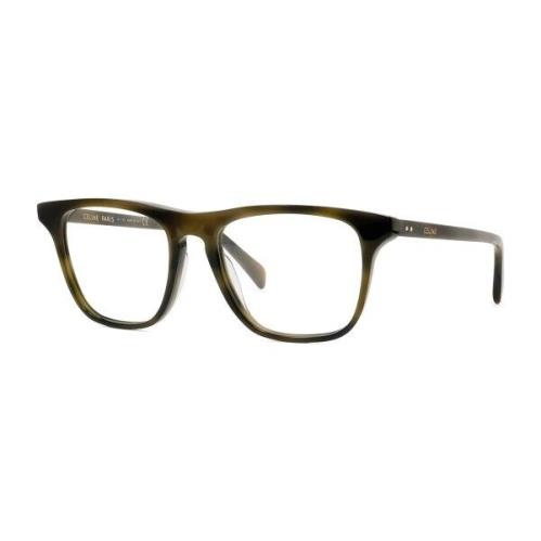 Celine Paris CL50063I 055 Square Shiny Khaki Havana Eyeglasses