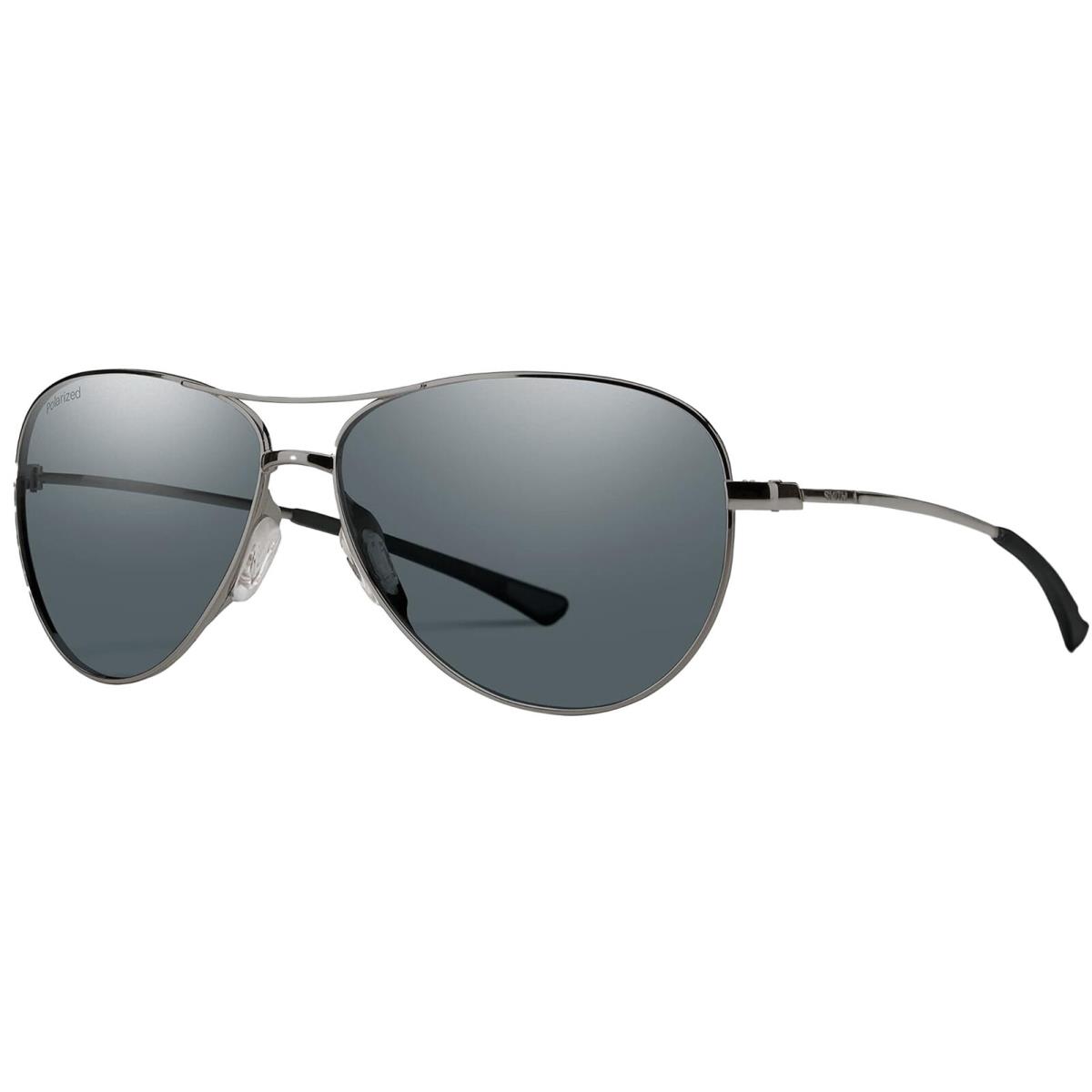 Smith Optics Langley Polarized Women`s Aviator Sunglasses - 2233444 - Dark Ruthenium/Gray (ANS60M9), Frame: Select Variation