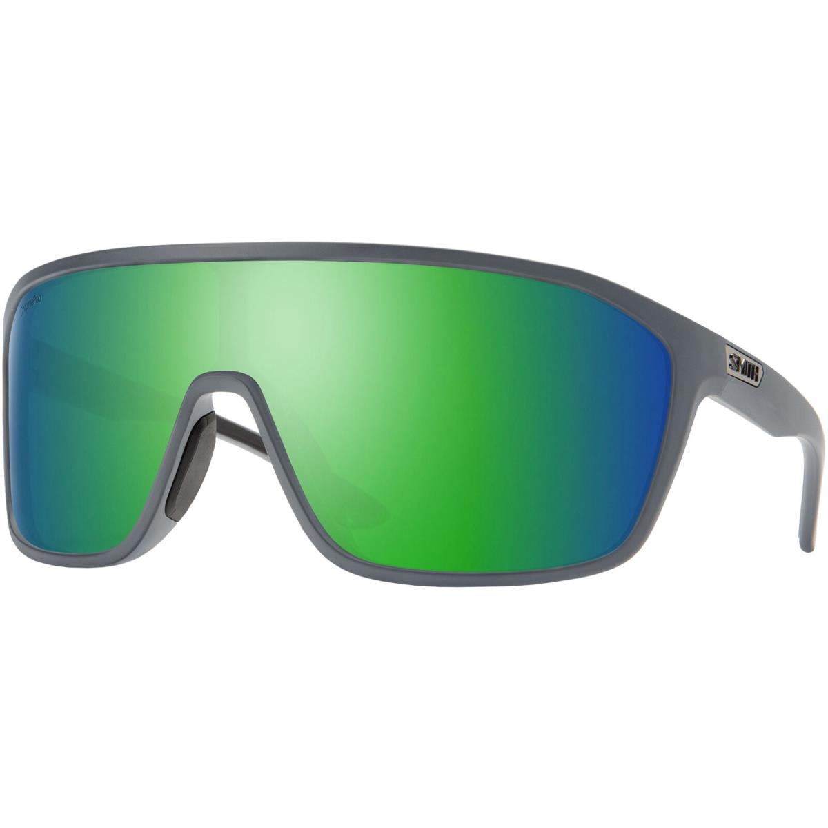 Smith Optics Boomtown Polarized Chromapop Shield Sunglasses - 204932 - Taiwan Matte Cement/Green (RIW99ZY)