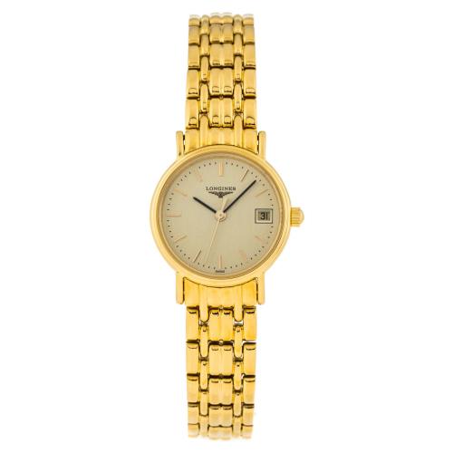 Longines Presence Gold Dial 23MM Gold Pvd Watch L43192328 / L4.319.2.32.8 - Champagne Dial, Yellow Gold PVD Band