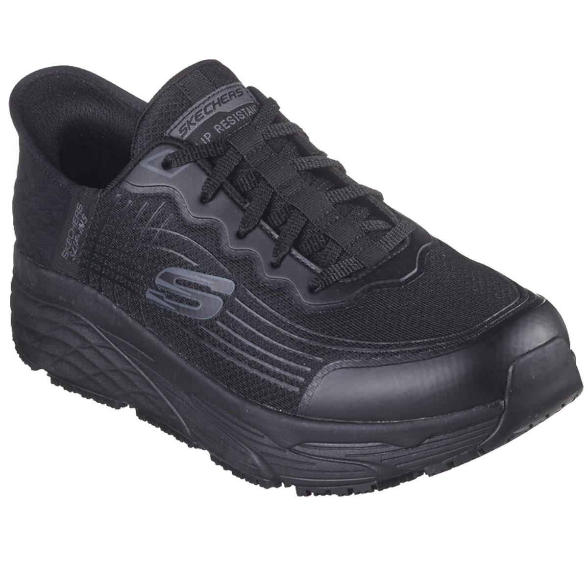 Skechers Men`s 200231 Max Cushioning Elite SR Remmal Black Slip-ins Work Shoes Wide