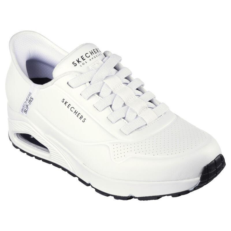 Mens Skechers Slip-ins: Uno - Easy Air White Leather Shoes