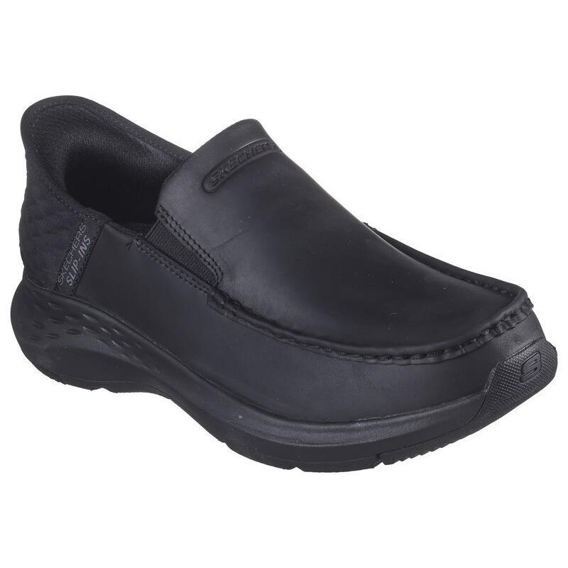 Mens Skechers Slip-ins Relaxed Fit: Parson - Oswin Black Leather Shoes