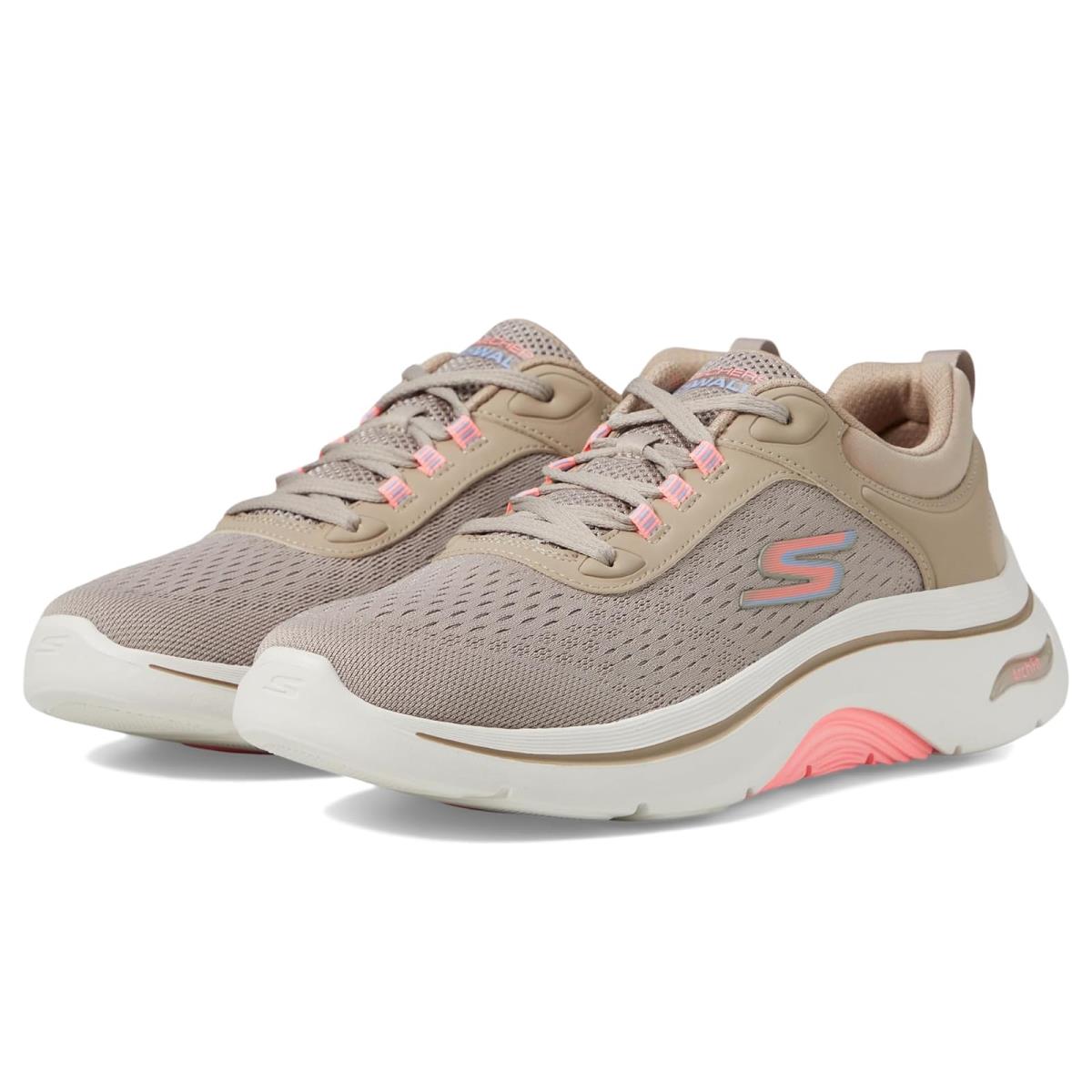 Woman`s Shoes Skechers Performance Go Walk Arch Fit 2.0 Bal Taupe/Multi