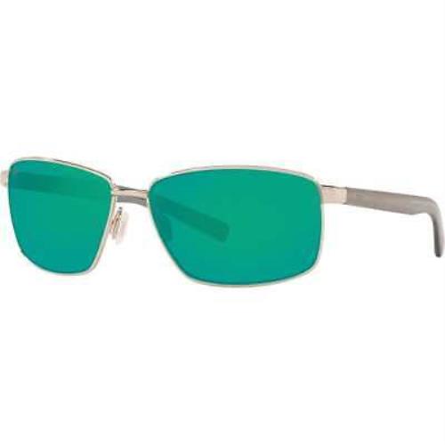 Costa Ponce 580P Polarized Sunglasses Shiny Silver Frame/green Mirror One Size