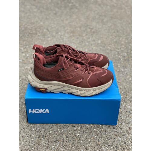Hoka Anacapa Low Gtx Trail Running Shoes Women`s Size 10 B Cherry / Hot Sauce