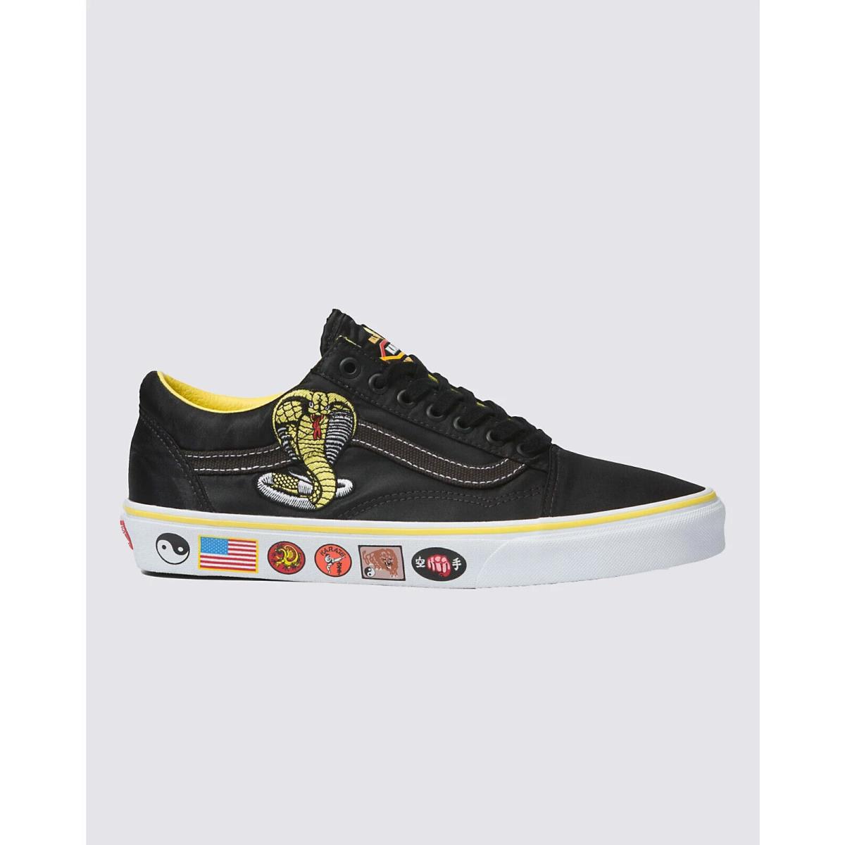 Vans Old Skool Cobra Kai Black/yellow Men`s Classic Skate Shoes Size 8.5