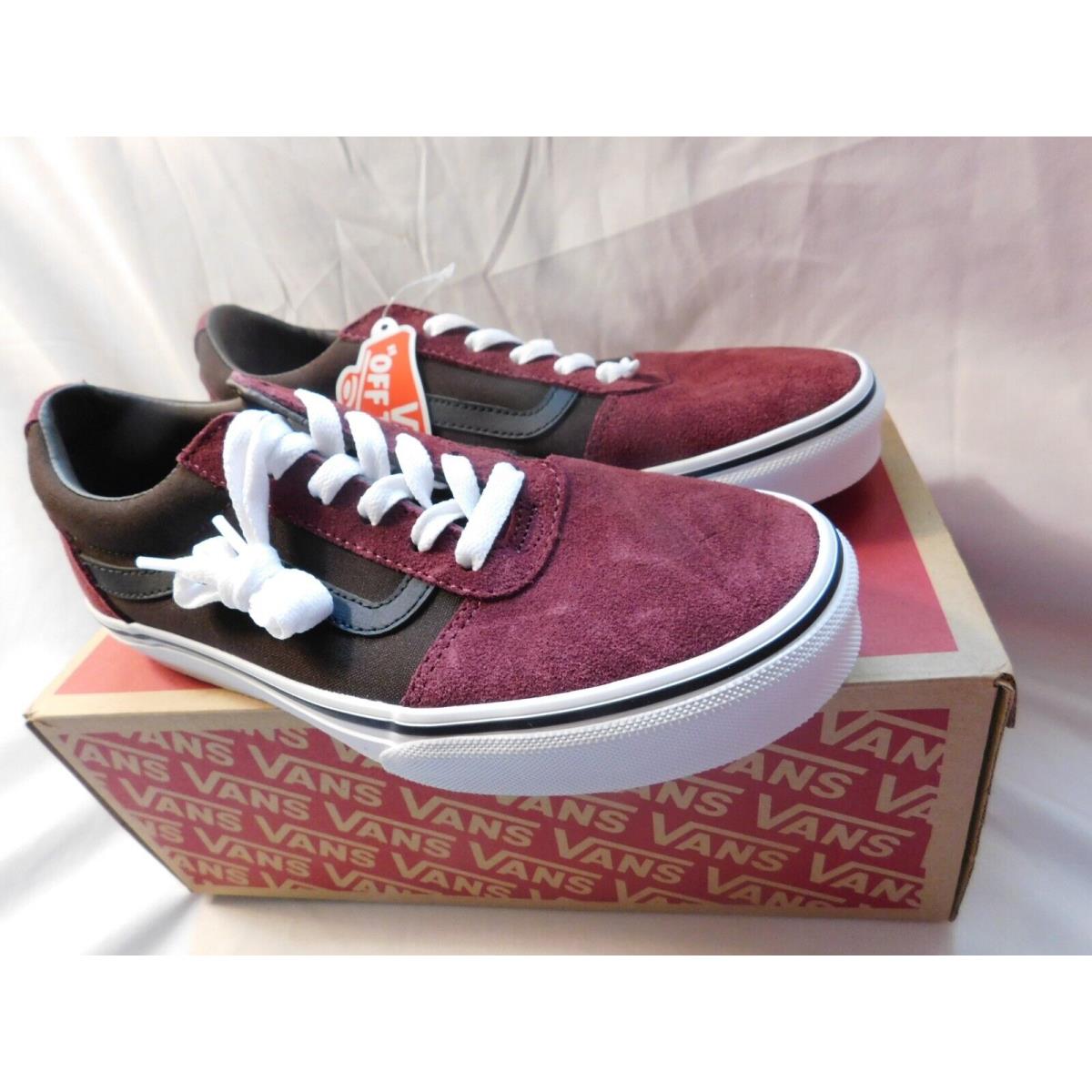Vans Ward Suede/canvas Port Royale/white Youth Kids Sneakers Size 5