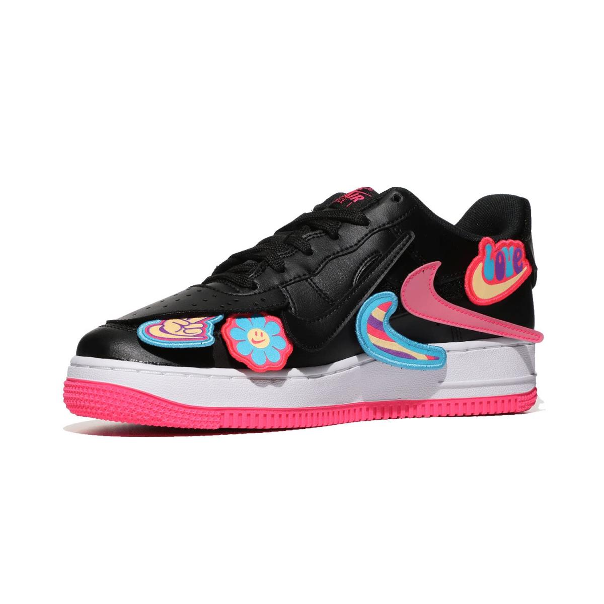 Boy`s Sneakers Athletic Shoes Nike Kids AF1/1 Big Kid Black/Black/Hyper Pink