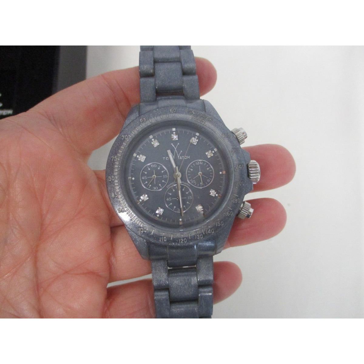 Women`s Toy Watch Gray w Crystals Fluo Plasteramic Watch Mib w Papers