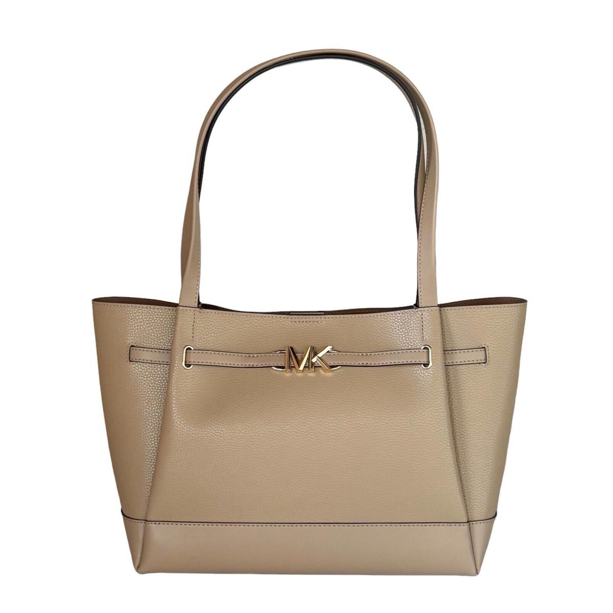 Michael Kors Reed Large Belted Tote Shoulder Leather Bag Camel