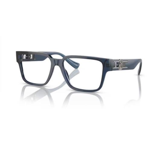 Versace 0VE3346 5292 - Blue Transparent/clear Rectangle 53 mm Men`s Eyeglasses