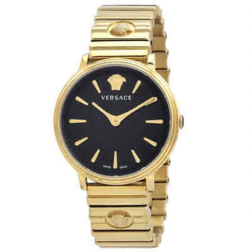 Versace V-circle Quartz Black Dial Ladies Watch VE8101519