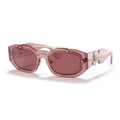 Versace 0VE2235 100269 Pink/dark Violet Oval Men`s Sunglasses