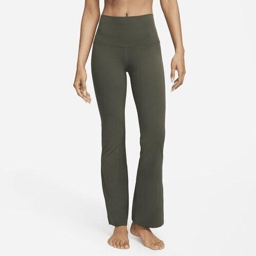 Nike Women`s Size xl Yoga Dri-fit Luxe Flared Pants Fatigue Olive Green