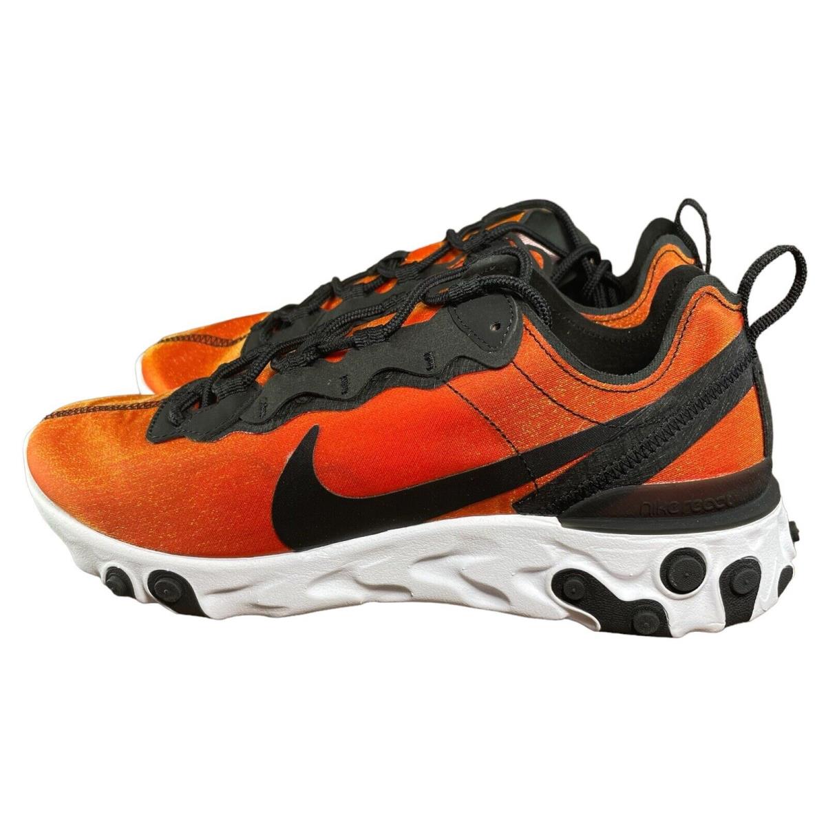 Nike Mens React Element 55 Prm SU19 Running Shoes BQ9241-001 Men`s Size 8.5 - Orange/Black, Manufacturer: Black/Tour Yellow-White