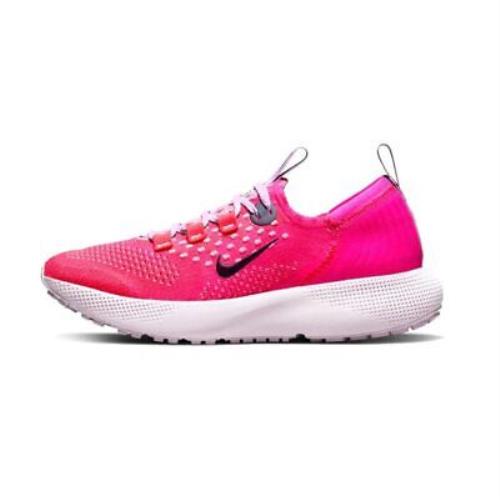 Nike Women`s React Escape Run Flyknit Running Shoe 8 Pink Prime/blackened Blue