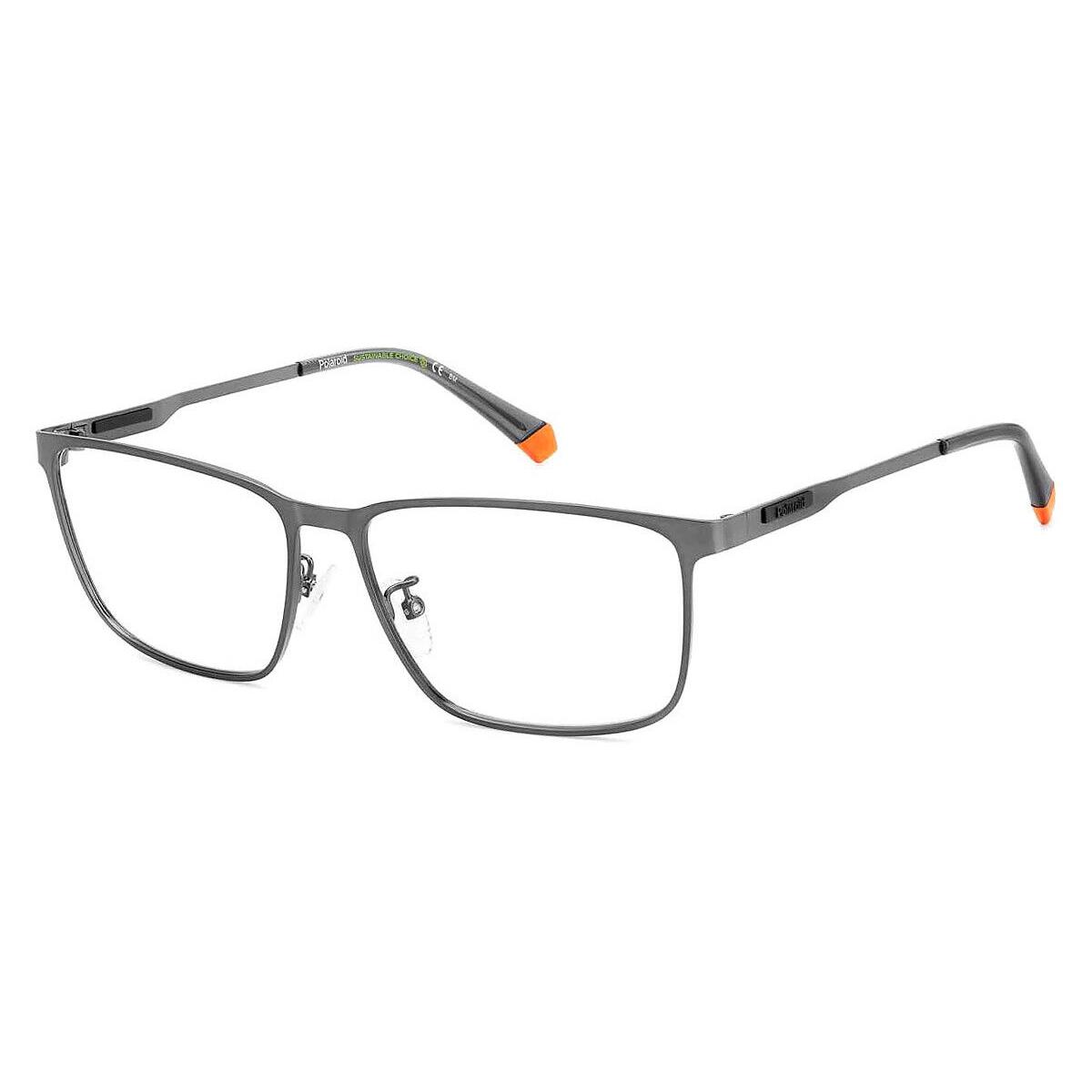 Polaroid Pld Eyeglasses Men Matte Dark Ruthenium 58mm - Frame: Matte Dark Ruthenium, Lens: Demo