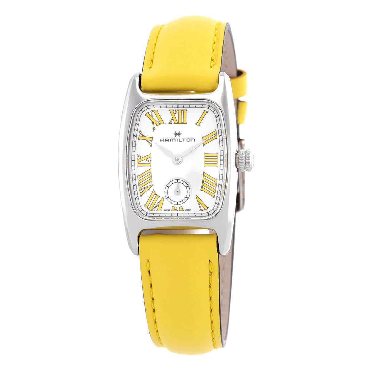 Hamilton American Classic Quartz White Dial Ladies Watch H13321812 - Dial: White, Band: Yellow, Bezel: Silver