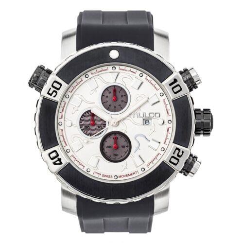 Mulco Watch MB6-92968-021 Chronograph with Swiss Movement Black Silicone Strap