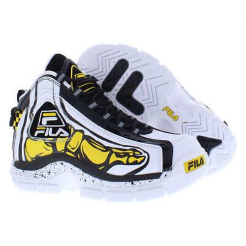 Fila Grant Hill 2 Racing Boys Shoes - Black/White/Yellow, Main: White