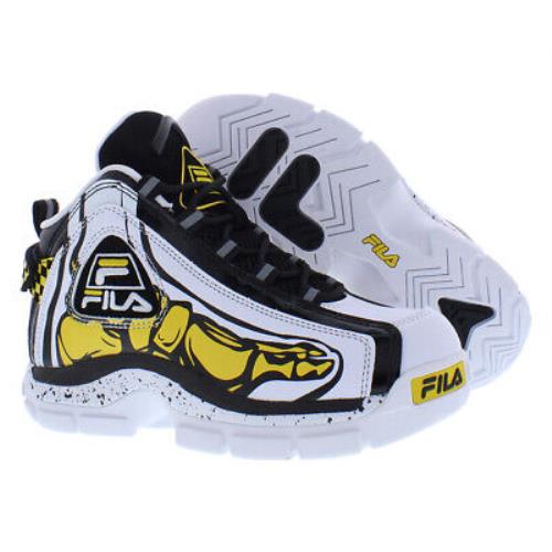 Fila Grant Hill 2 Racing Boys Shoes - White/Yellow/Black, Main: White