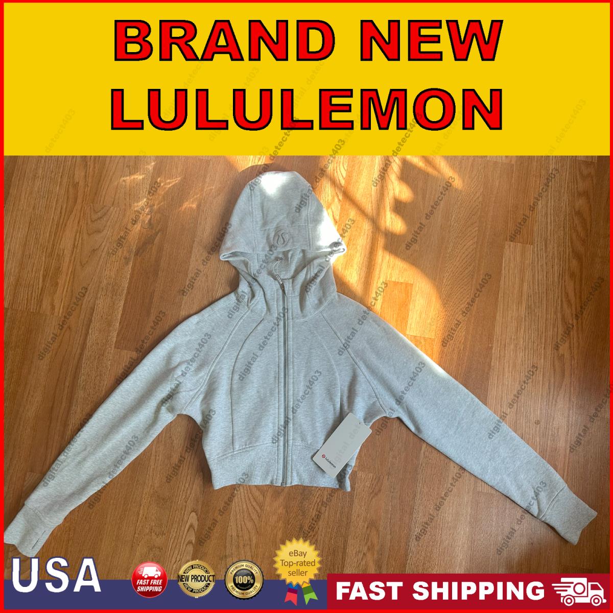 Lululemon Scuba Full-zip Cropped Hoodie Heather Grey Sizes 6/10/12/14