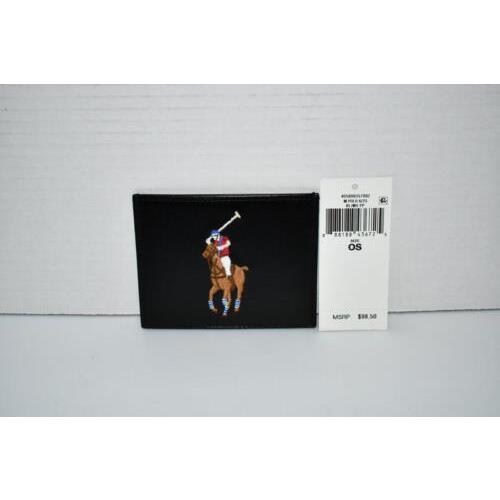 Polo Ralph Lauren Big Pony Leather Card Case in Black Multi 405898357002