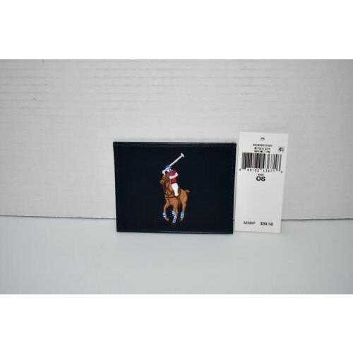 Polo Ralph Lauren Big Pony Leather Card Case in Navy Multi 405898357001